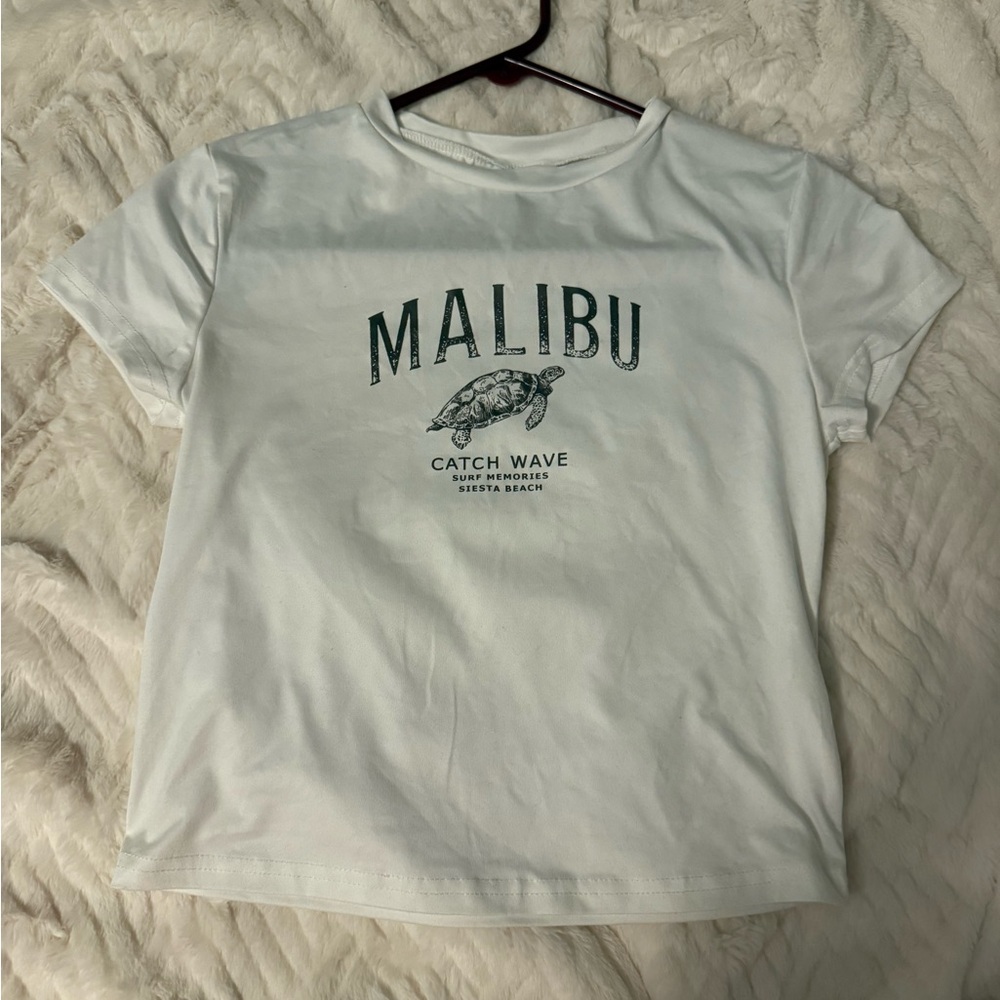 SHEIN White Malibu Graphic Tee